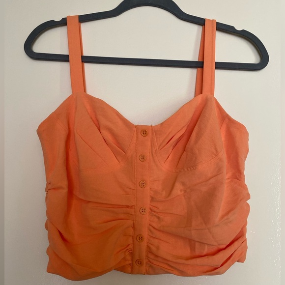FOREVER 21 Peach scrunch crop top - Picture 2 of 6